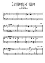 Téléchargez l'arrangement pour piano de la partition de Georg-Friedrich-Handel-Canticorum-jubilo en PDF